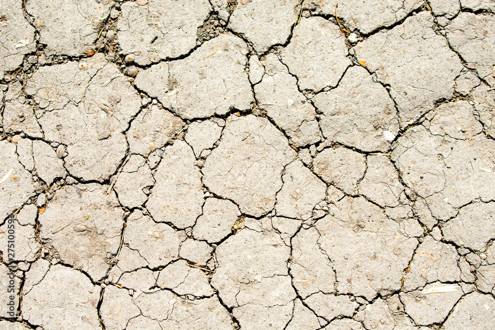 Dry cracked earth. Negative effects of human activity on the environment - drought.