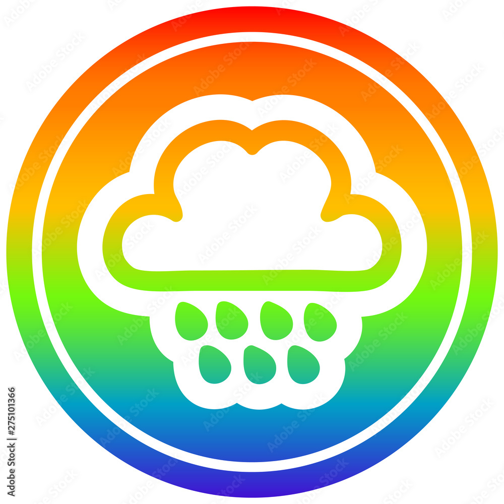 rain cloud circular in rainbow spectrum rain cloud circular in rainbow spectrum