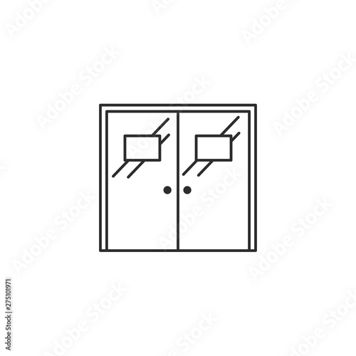 A door icon template black color editable. A door symbol style vector sign isolated on white background. Simple logo vector illustration for graphic and web design.