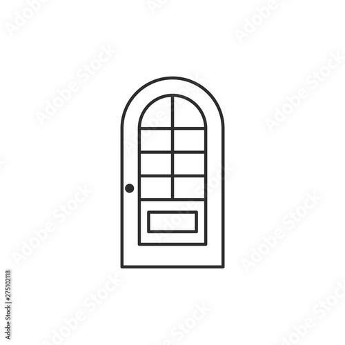 A door icon template black color editable. A door symbol style vector sign isolated on white background. Simple logo vector illustration for graphic and web design.