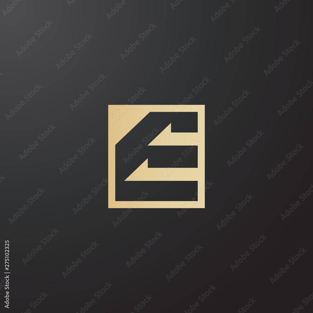 Minimal letter initial E logo. architecture stair elegant shape font. negative space logotype design template for personal identity branding, creative industry, web, business, corporate or company Minimal letter initial E logo. architecture stair elegant shape font. negative space logotype design template for personal identity branding, creative industry, web, business, corporate or company