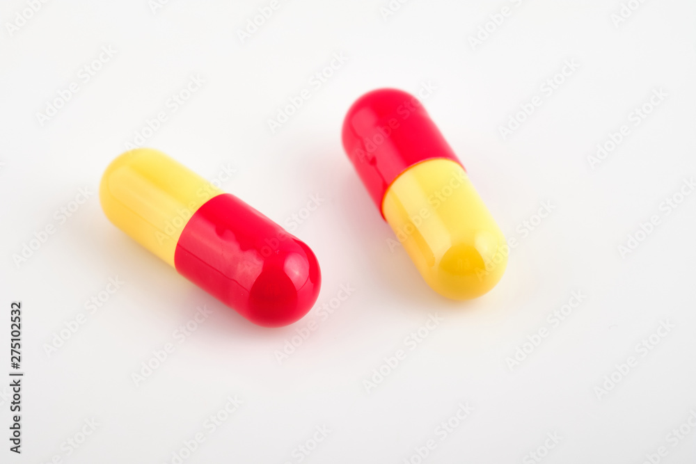 Colored pills medical in capsules shape Colored pills medical in capsules shape