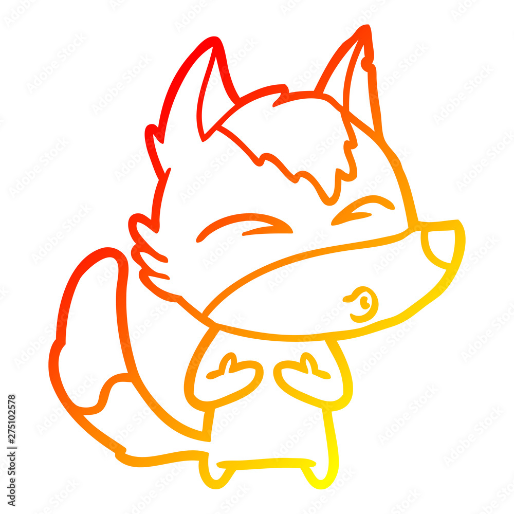 warm gradient line drawing cartoon wolf whistling warm gradient line drawing cartoon wolf whistling