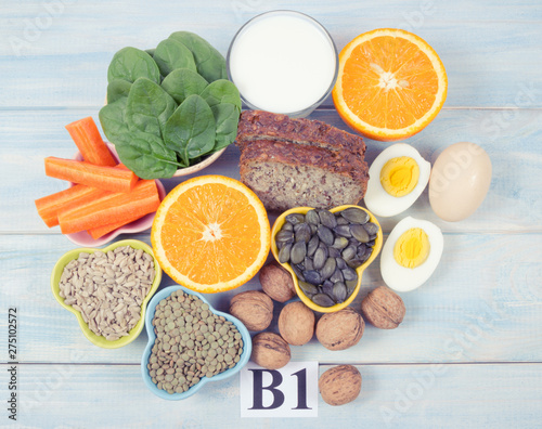 Bilde på lerret Ingredients containing vitamins B1 (thiamine)
