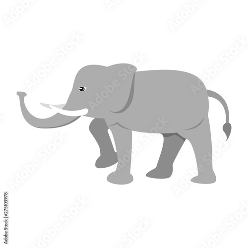 grey elephant icon cartoon isolated
