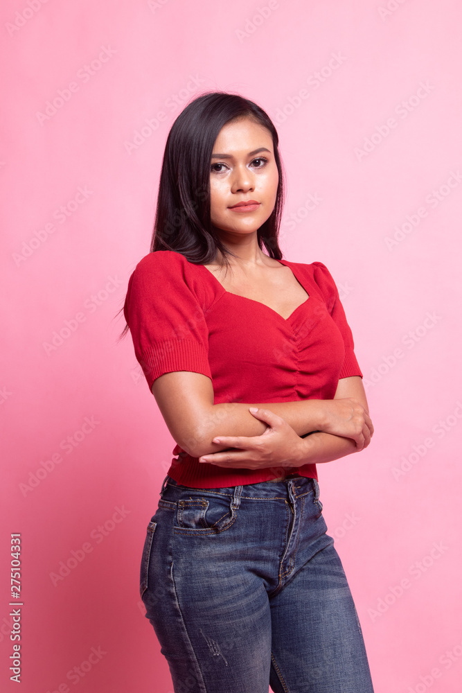 Portrait of beautiful young Asian woman.