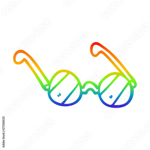 rainbow gradient line drawing cartoon glass spectacles