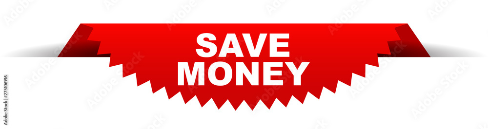 red vector banner save money red vector banner save money