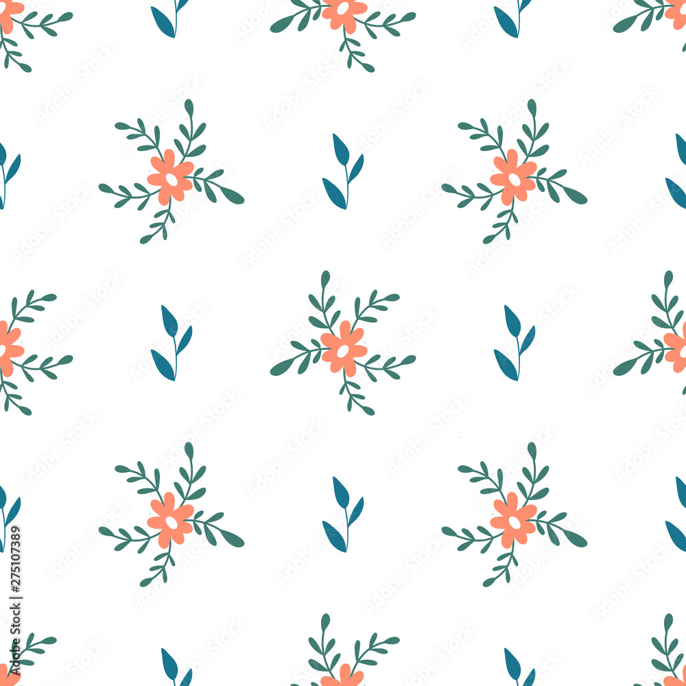 Seamless pattern with hand drawn flowers on a white background. Vector design for wrapping paper, textile. Seamless pattern with hand drawn flowers on a white background. Vector design for wrapping paper, textile.