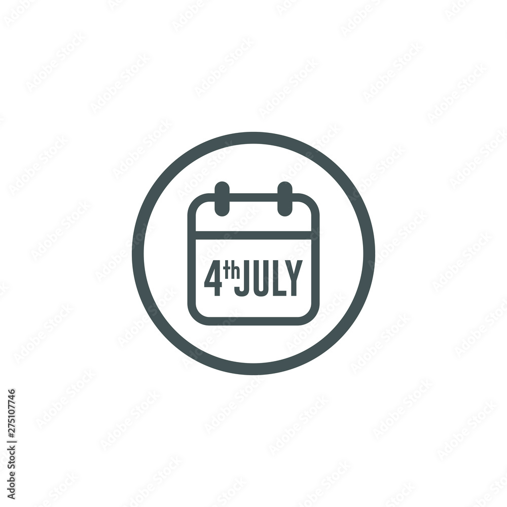 Modern Fourth Of July United States Independence Day Celebration Flag Calendar Icon Blue and Red Grey Color For Personal and all Business Company with High end Look Modern Fourth Of July United States Independence Day Celebration Flag Calendar Icon Blue and Red Grey Color For Personal and all Business Company with High end Look