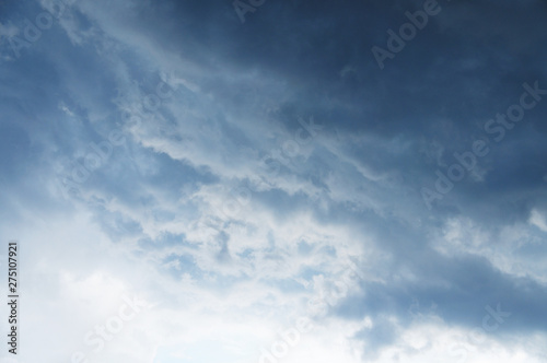 Fototapeta Naklejka Na Ścianę i Meble -  Gloomy scary rain clouds in the blue sky.