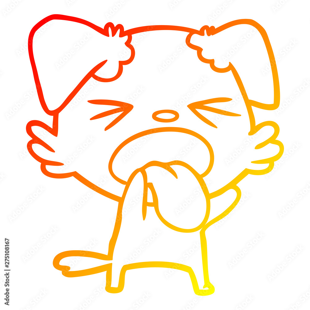 warm gradient line drawing cartoon disgusted dog warm gradient line drawing cartoon disgusted dog
