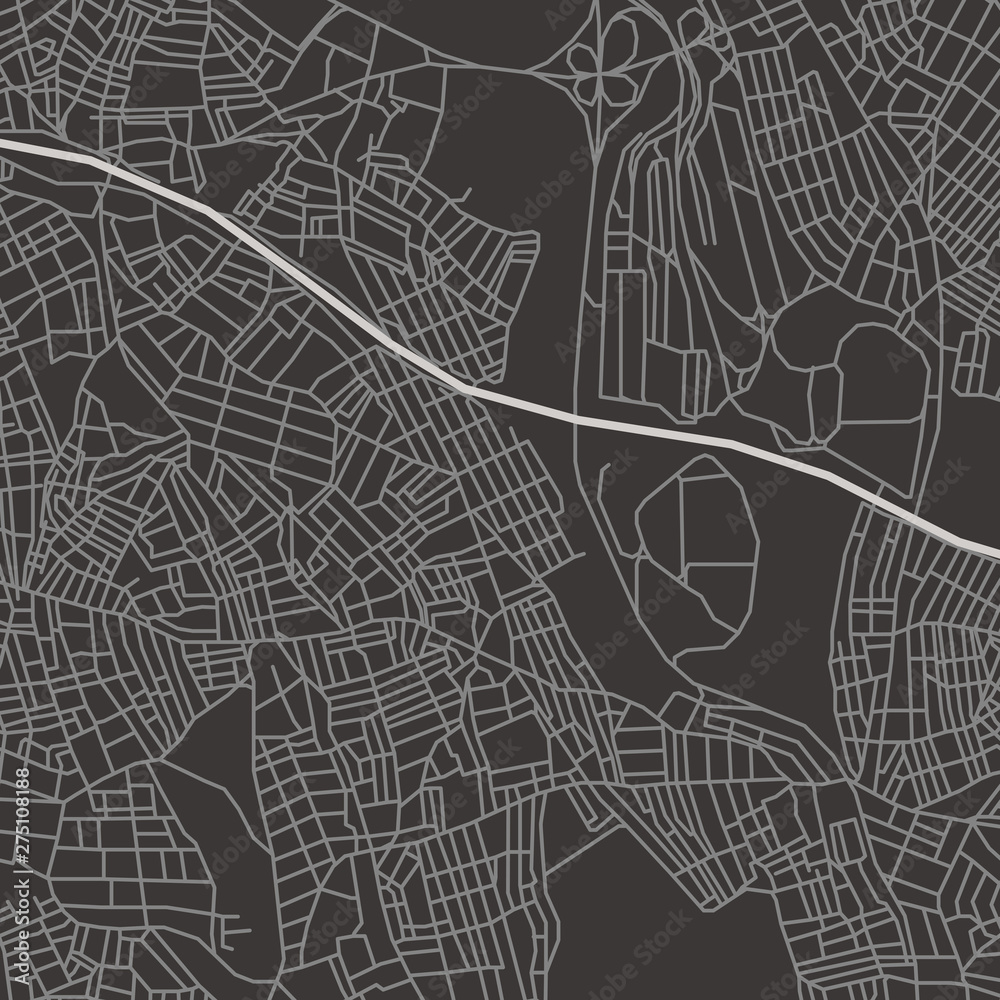 Vector abstract city map in black and white