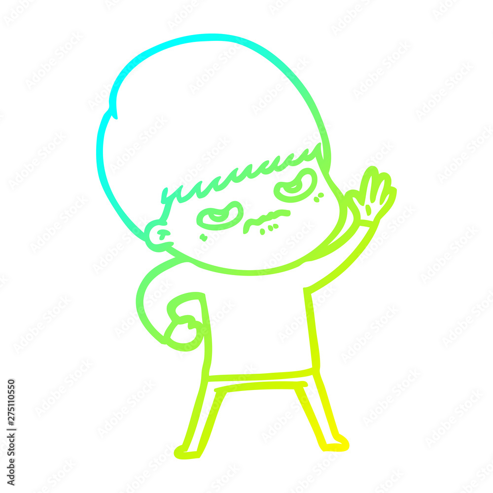 cold gradient line drawing angry cartoon boy cold gradient line drawing angry cartoon boy