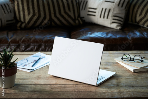 Computer Lifestyle Modern Interior Home or Coffee Shop Cafe Scene