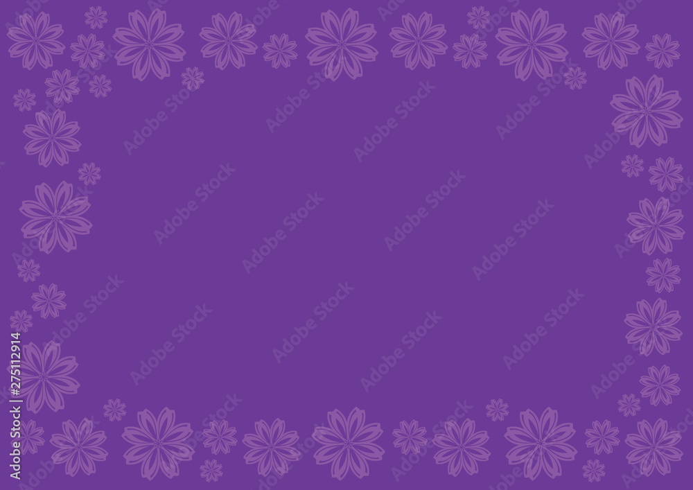 Royal Purple Vector Background with Floral Border Royal Purple Vector Background with Floral Border