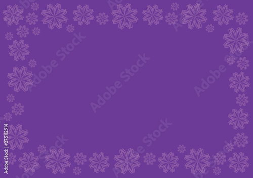Royal Purple Vector Background with Floral Border © UncleFredDesign