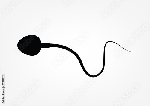 Abstract sperm icon, sperm icon and sperm vector that runs towards the egg. On a white background, competition concept