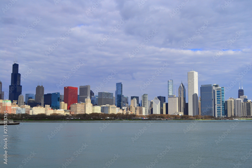 Chicago City and Michigan Lake, Chicago, Illinois, USA,Beautiful Water and Sky