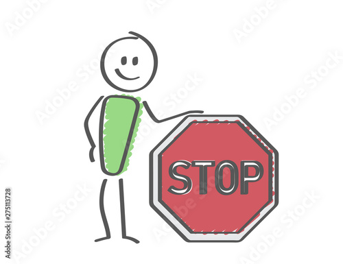 Mann mit Stop Schild