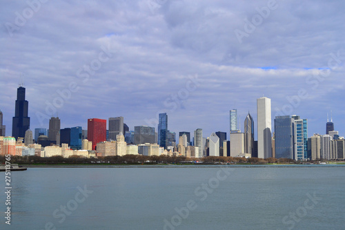 Chicago City and Michigan Lake, Chicago, Illinois, USA,Beautiful Water and Sky © ganolmc