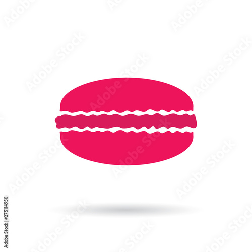 pink french macaroon icon- vector illustration