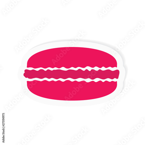 pink french macaroon icon- vector illustration