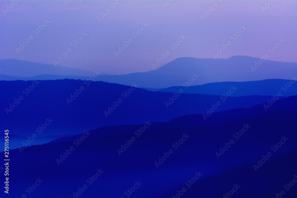 Crimean mountains in twilight light