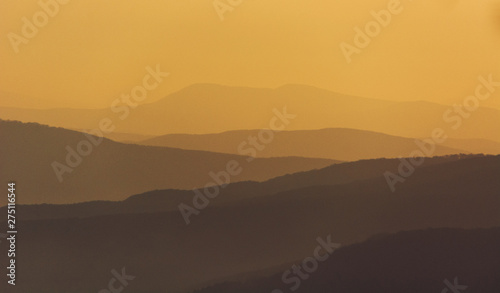 Crimean mountains in the sunset light