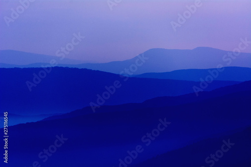 Crimean mountains in twilight light