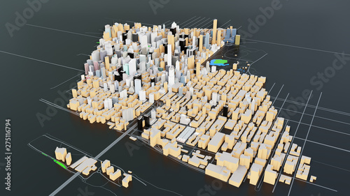 3D futuristic city architecture