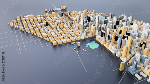 3D futuristic city architecture © cherezoff
