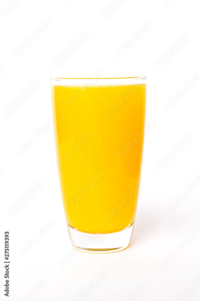 Fresh orange juice in glass isolated on white background Fresh orange juice in glass isolated on white background
