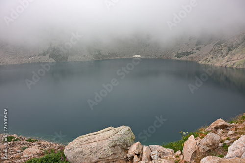 Panoramic view of Lake delle Portette near the 