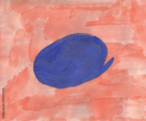 Red and blue abstract picture, illustration