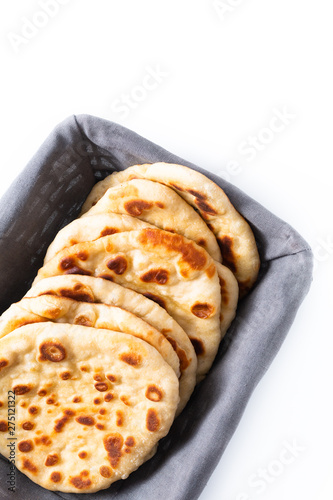 Food concept Homemade yogurt Naan isolated on white background