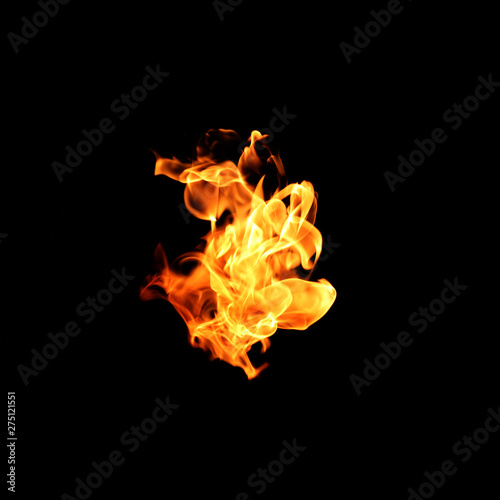 Fire flames collection isolated on black background