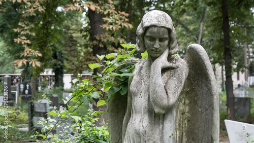 Guardian Angel Sculpture In A Graveyard
