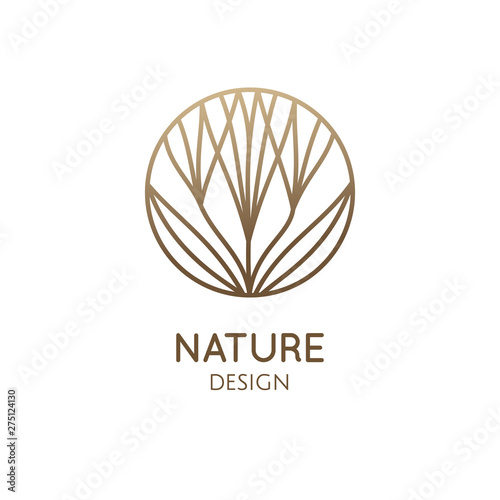 Tropical plant round logo