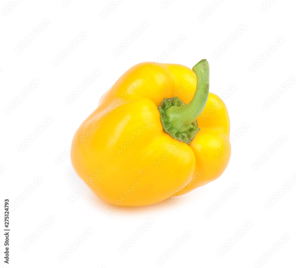 Ripe yellow bell pepper isolated on white Ripe yellow bell pepper isolated on white