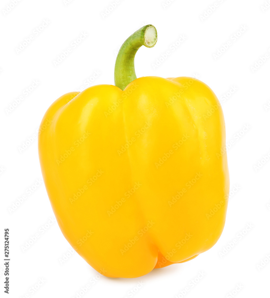 Ripe yellow bell pepper isolated on white Ripe yellow bell pepper isolated on white