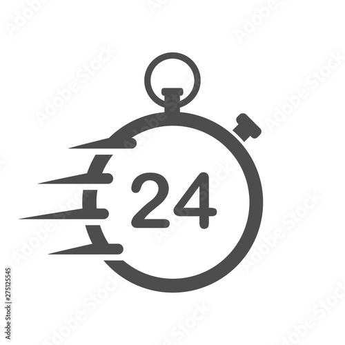 round the clock fast time stopwatch vector icon for web and ui design. fast stopwatch flat icon isolated on white background. time is money business concept.