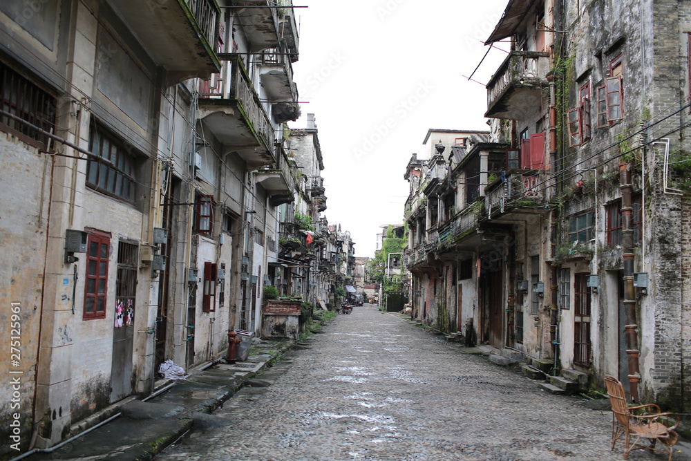 Chikan old town and vintage street view in Kaiping, south china old village
