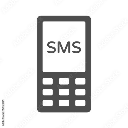 mobile phone sms vector icon isolated on white background. flat icon for web, mobile and user interface design