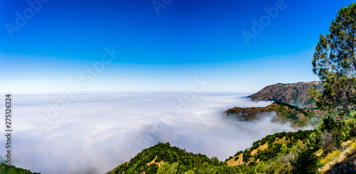 Panorama of Coastal Mountains and Sea of Clouds