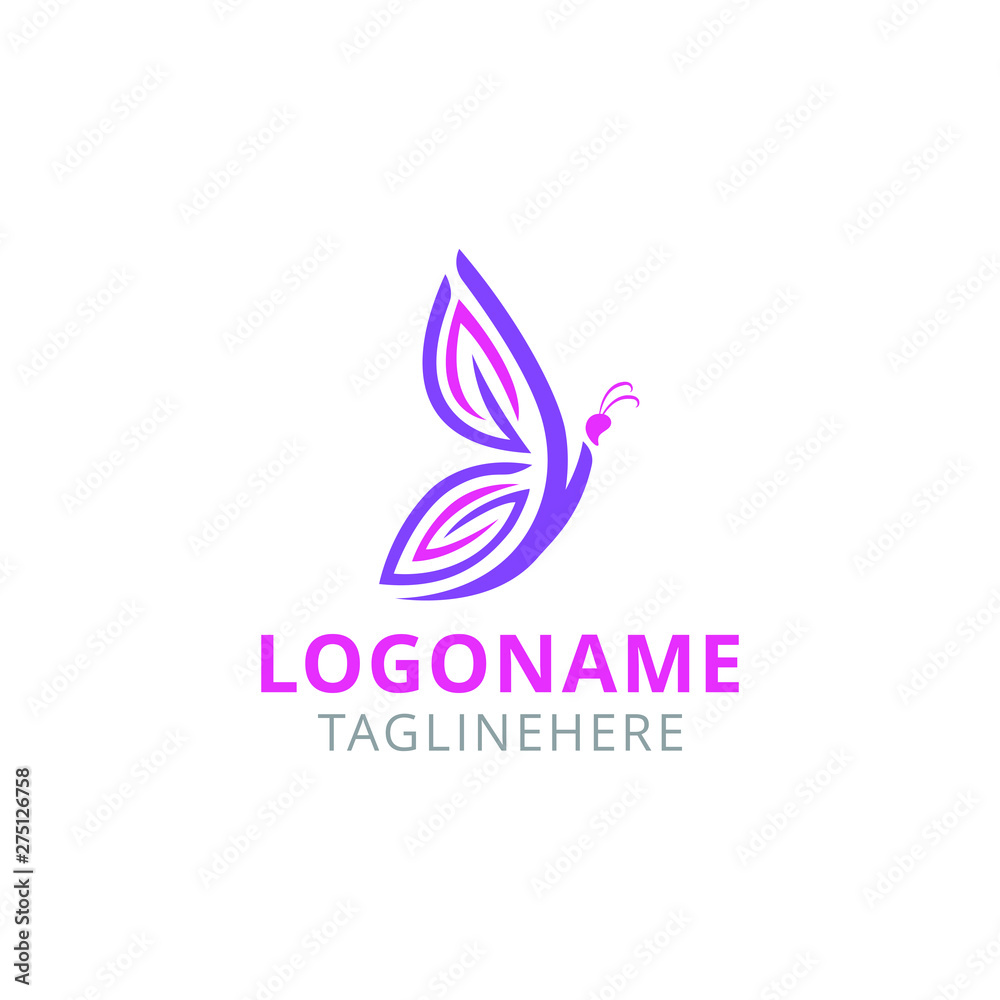 Butterfly Modern Logo Design Butterfly Modern Logo Design