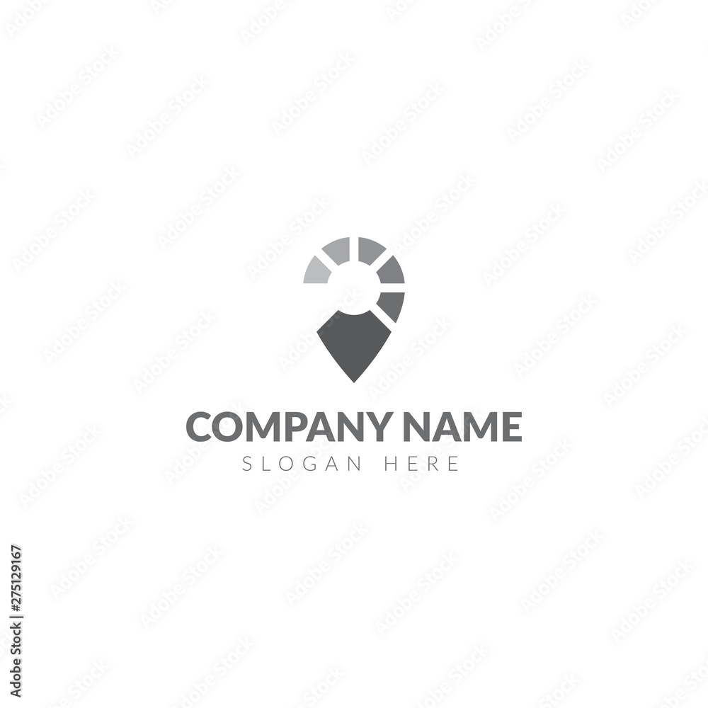 Loading map pin logo template Loading map pin logo template