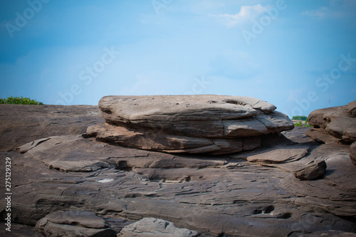 Beautiful amazing of rocks, Natural of rock canyon in mekhong river , Hat Chom Dao, Ubon Ratchathani province, North east Thailand photo