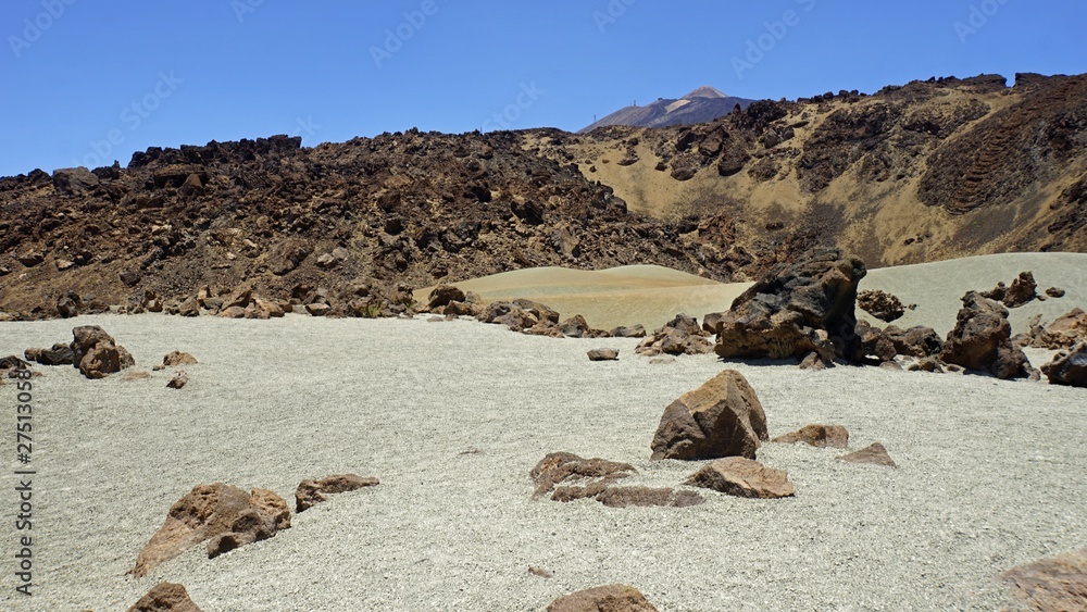 rough volcanic landscpae on teide volcano