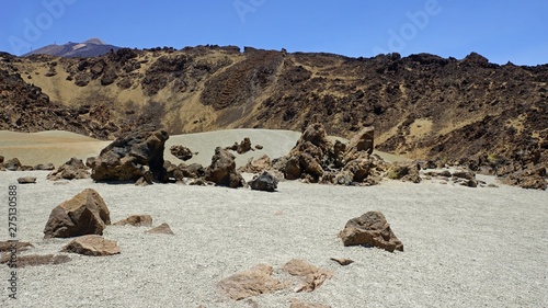 rough volcanic landscpae on teide volcano